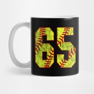 Fastpitch Softball Number 65 #65 Softball Shirt Jersey Uniform Favorite Player Biggest Fan Mug